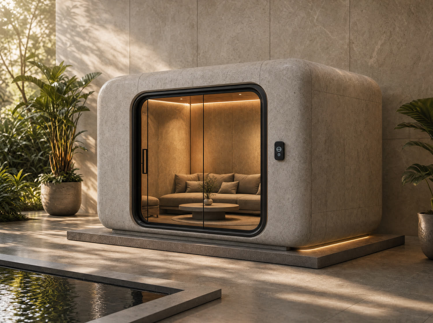 Vayu Cube, three people